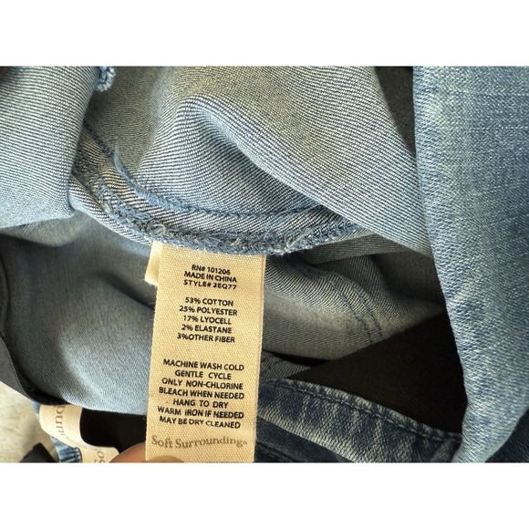 Soft Surroundings Jeans Womens Large Blue Pull‎ On Skinny Stretch Denim Pants - Picture 4 of 4